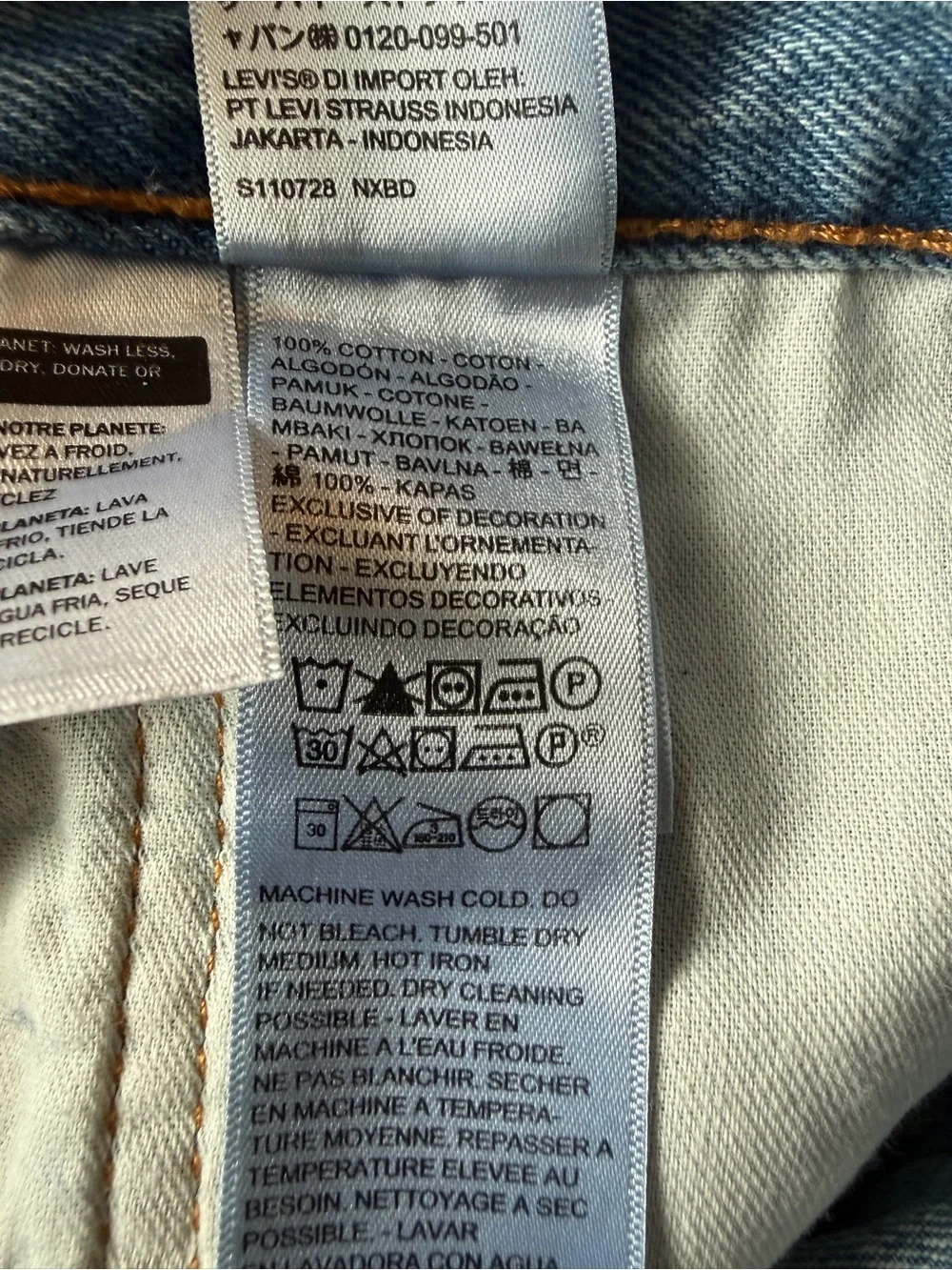 Levi Strauss 511 Light Blue Distressed Denim Men’s Shorts size 38